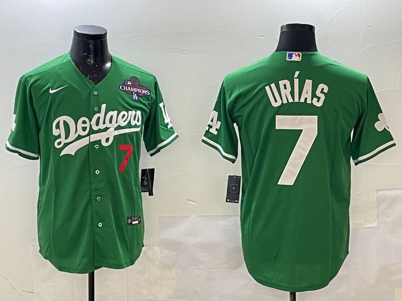 Men Los Angeles Dodgers #7 Urias Green Fashion 2025 Nike MLB Jersey style 2->women mlb jersey->Women Jersey